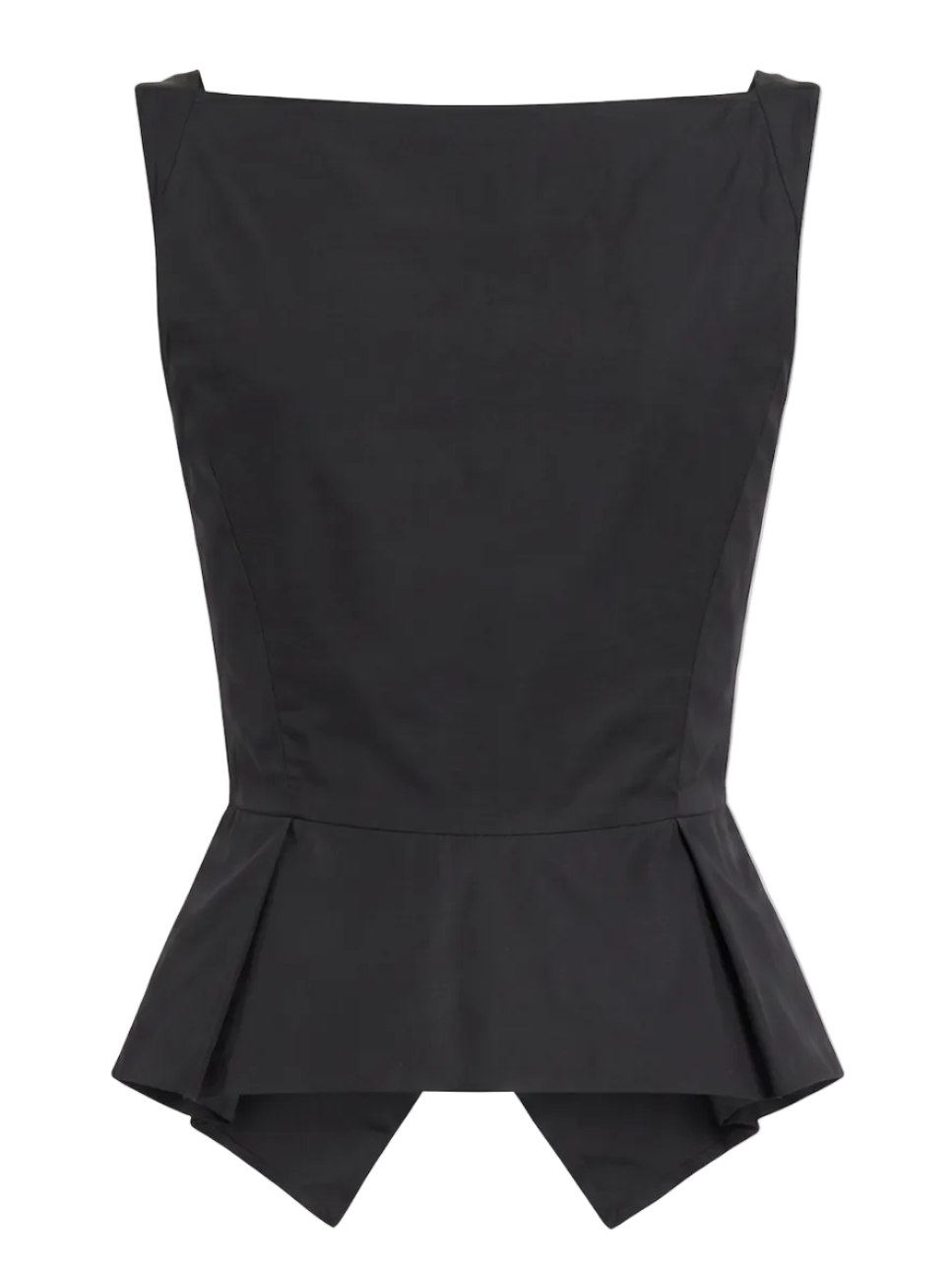 Back view of Vivienne Westwood AW26 Monday Vest with pleated side panels