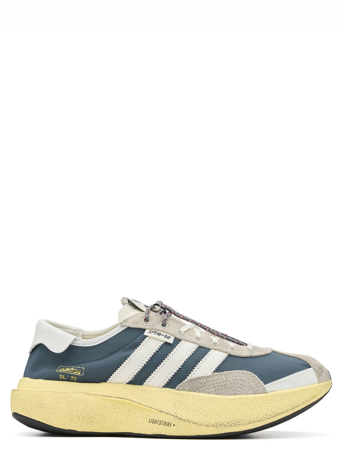 Adidas x Song for the Mute SL 72 Pro SFTM sneakers in Wild Teal/Cream White/Easy Yellow, side view