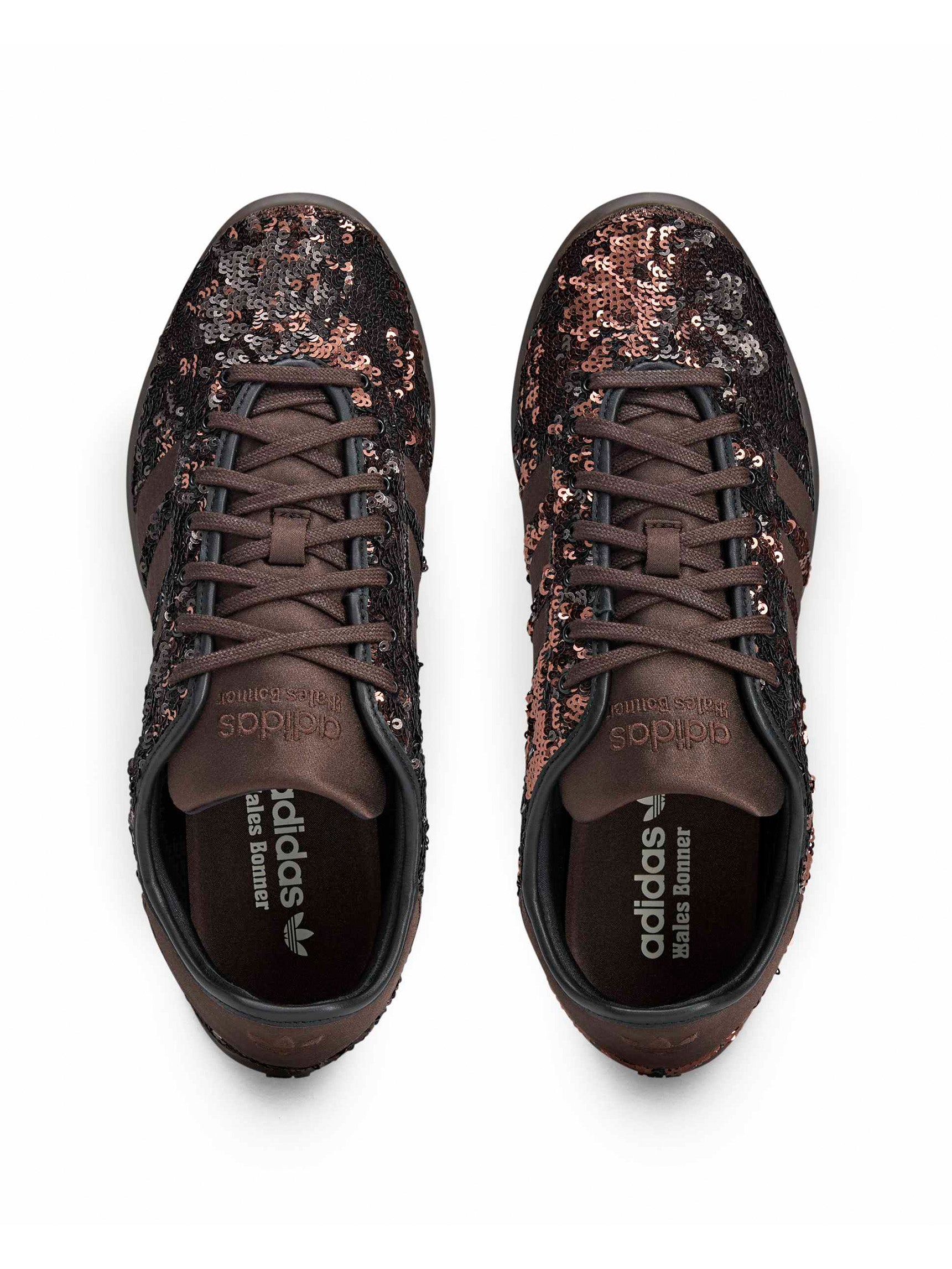 WB Karintha Sequin Sneakers - Dark Brown / Cream Brown-[-Adidas x Wales Bonner-2