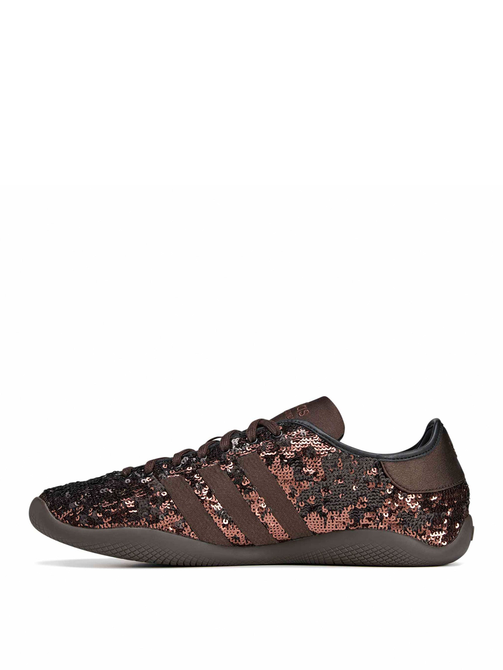 WB Karintha Sequin Sneakers - Dark Brown / Cream Brown-[-Adidas x Wales Bonner-4