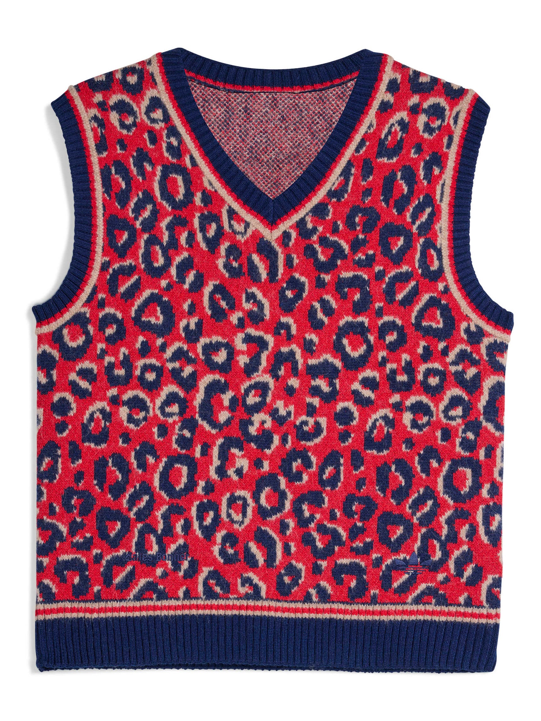 WB Knit Vest - Navy Blue / Magenta Beige / Betsca-[-Adidas x Wales Bonner-1