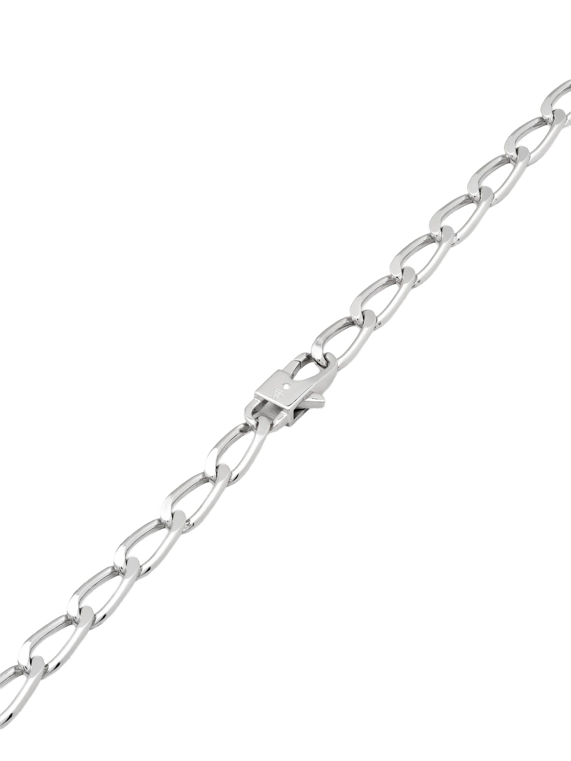 Tom Wood Arlo Bracelet Thick close-up of elongated diamond-cut curb links