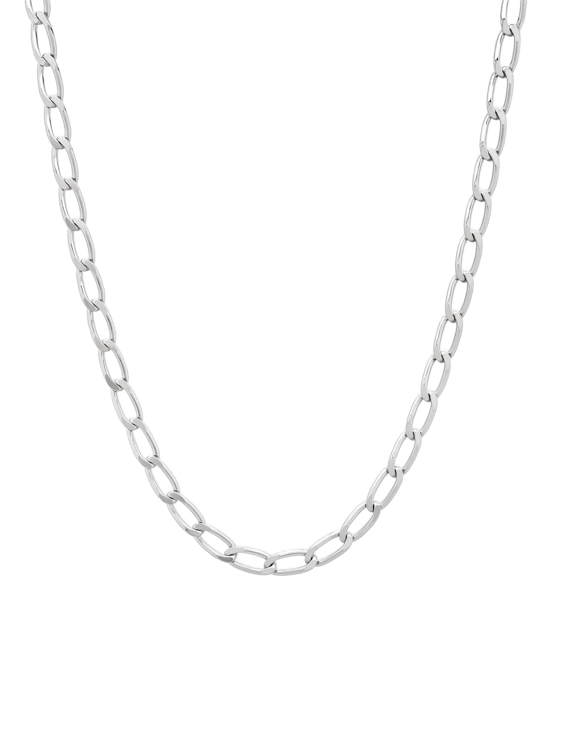 Tom Wood Arlo Chain Thick necklace in 925 sterling silver with white rhodium plating