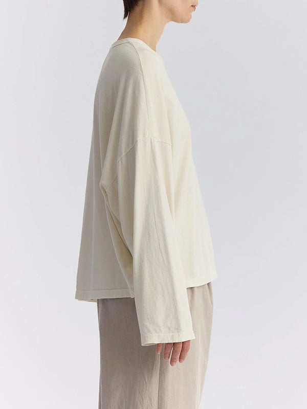 Black Crane - Loose Longsleeve Tee in Ivory