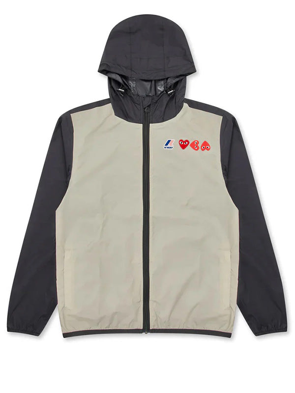 Unisex K-Way Double Colours Cagoule - Beige/Black-[-Comme des Garçons Play-1