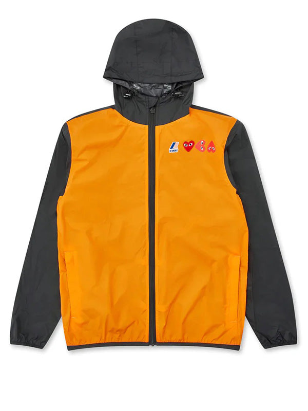 Unisex K-Way Double Colours Cagoule - Orange/Black-[-Comme des Garçons Play-1