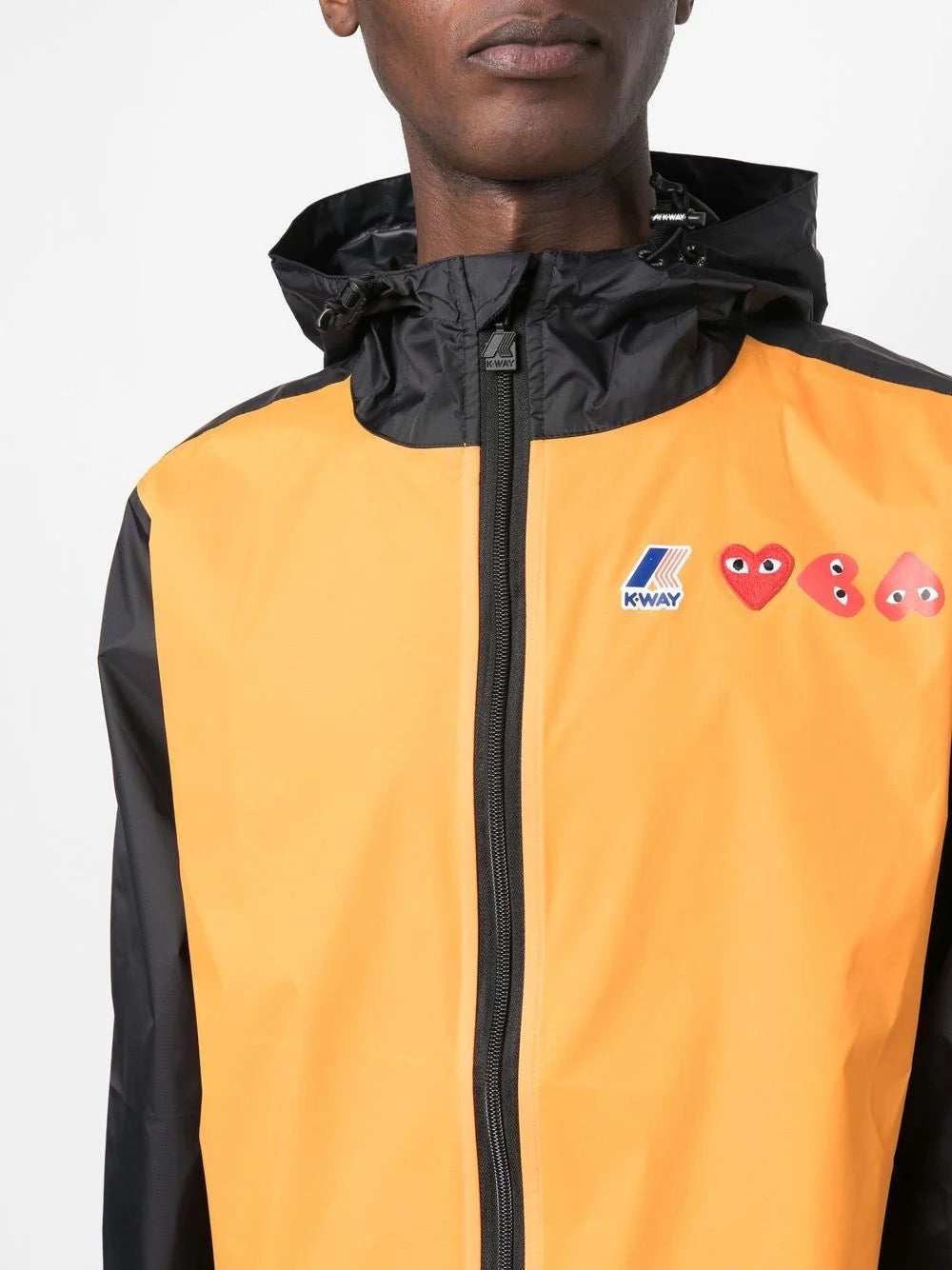 Unisex K-Way Double Colours Cagoule - Orange/Black-[-Comme des Garçons Play-6
