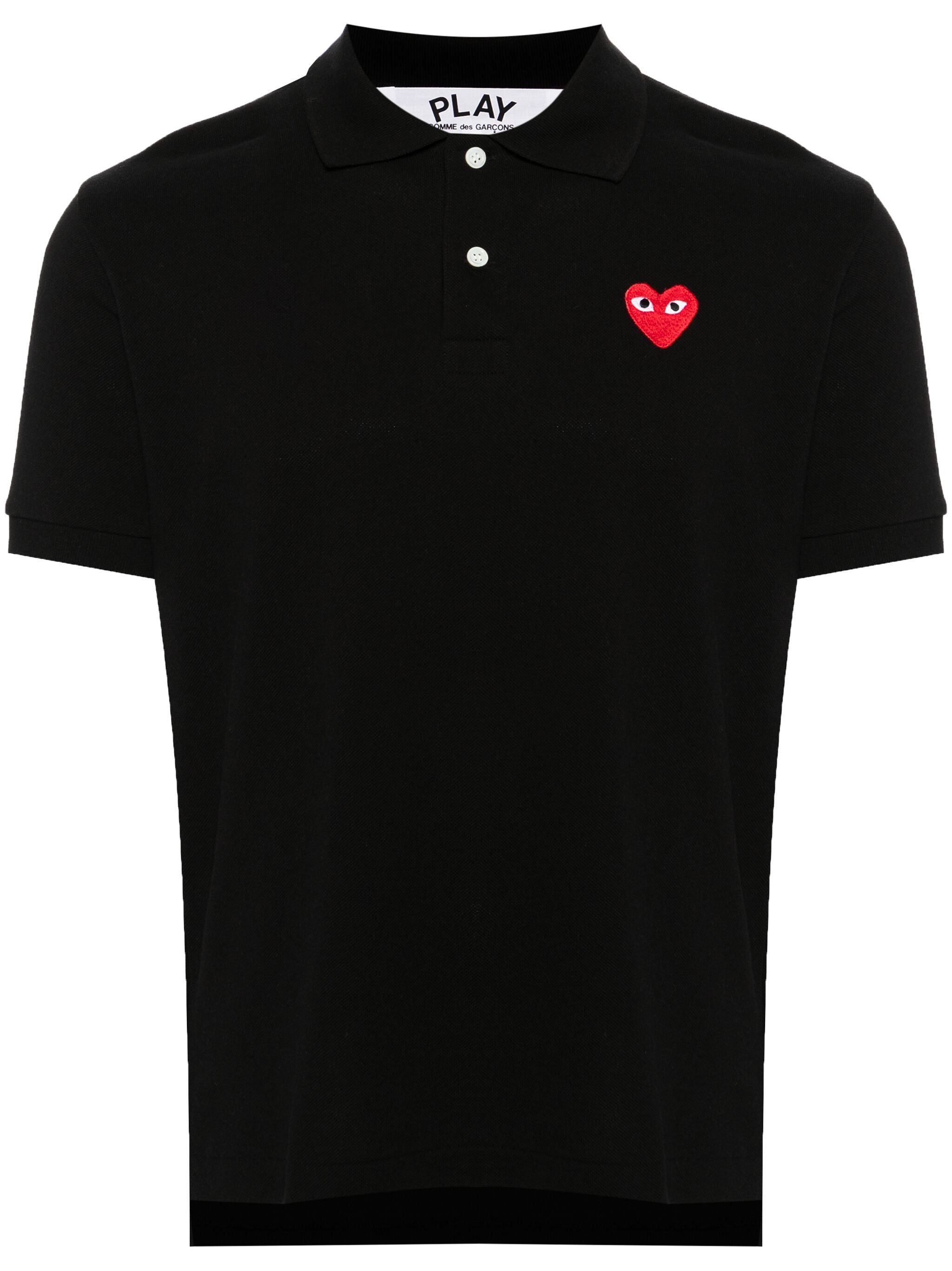 Unisex Polo Shirt Red Heart in Black from Comme des Garçons Play