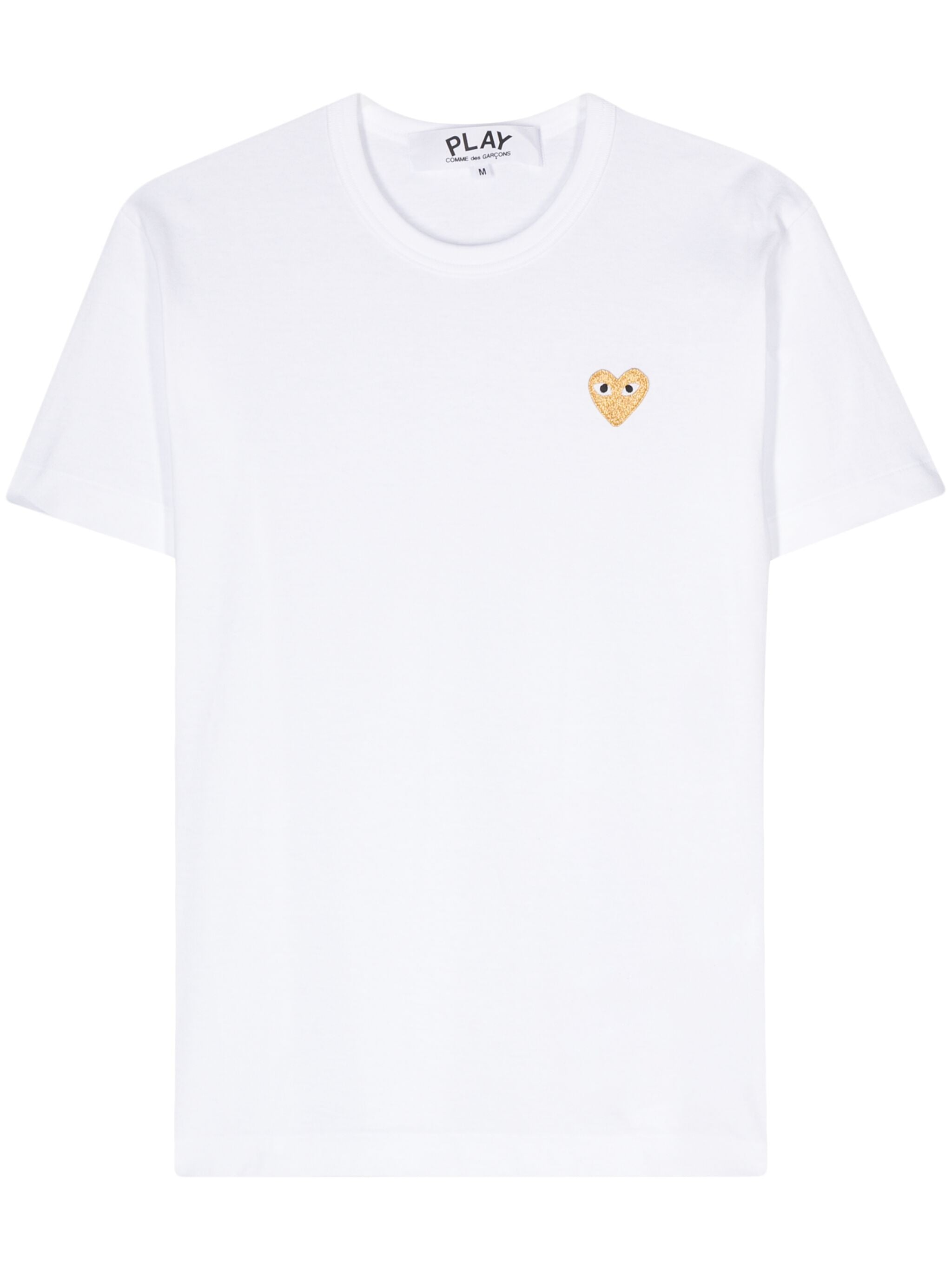 Unisex Short Sleeve Gold Heart in White from Comme des Garçons Play