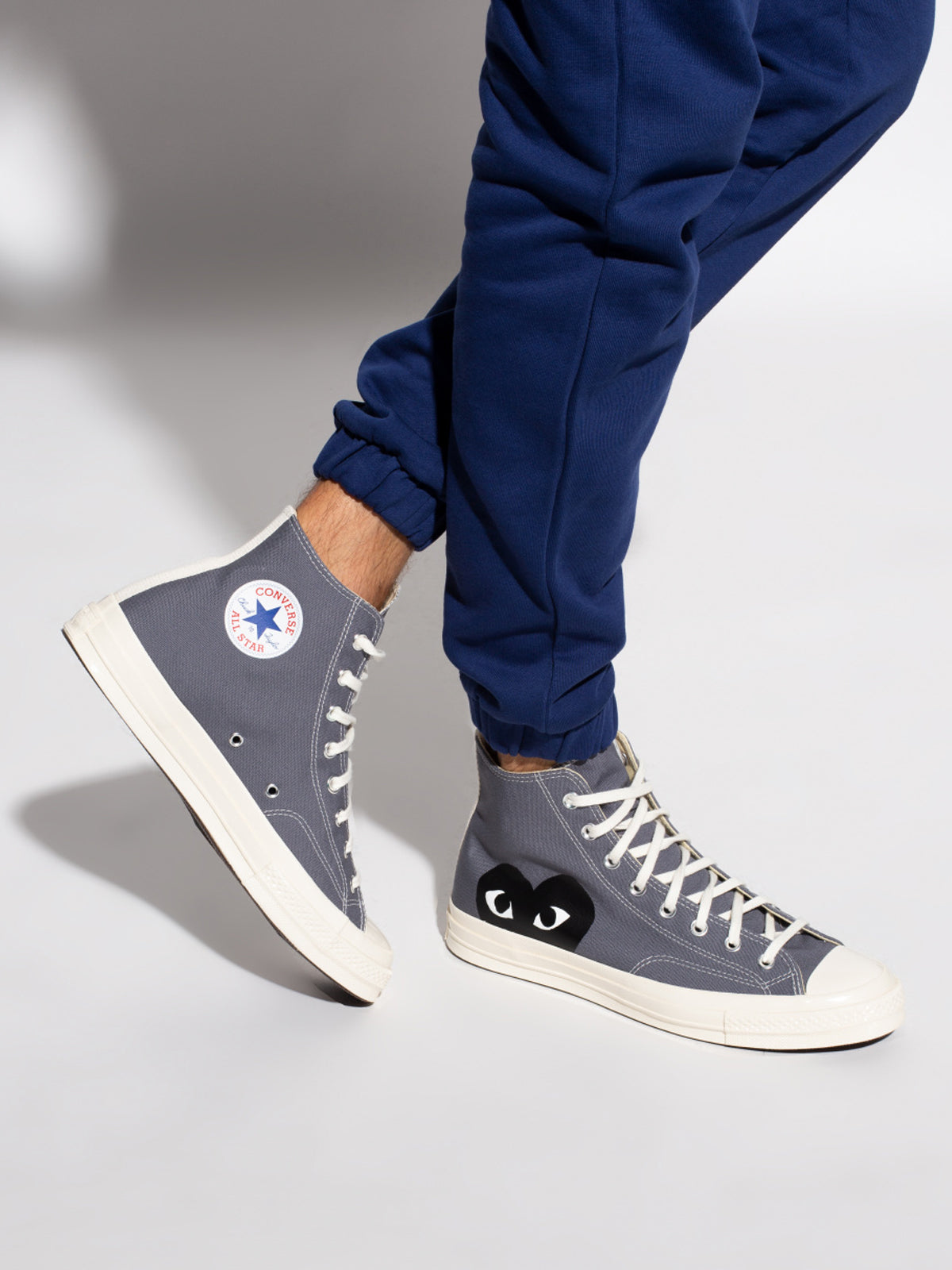 Converse High 'Chuck Taylor' Sneakers - Grey-[-Comme des Garçons Play-2