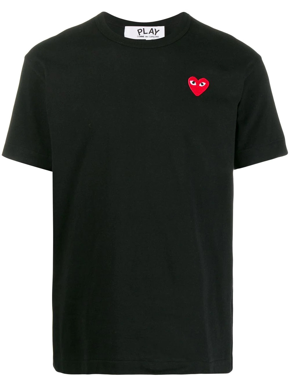 Unisex Short Sleeve T Shirt Red Heart - Black-[-Comme des Garçons Play-1