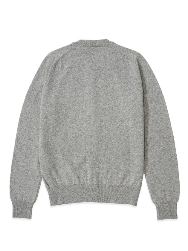 COMME des GARÇONS PLAY Unisex Round-Neck Knit Black Heart in Light Grey, back view