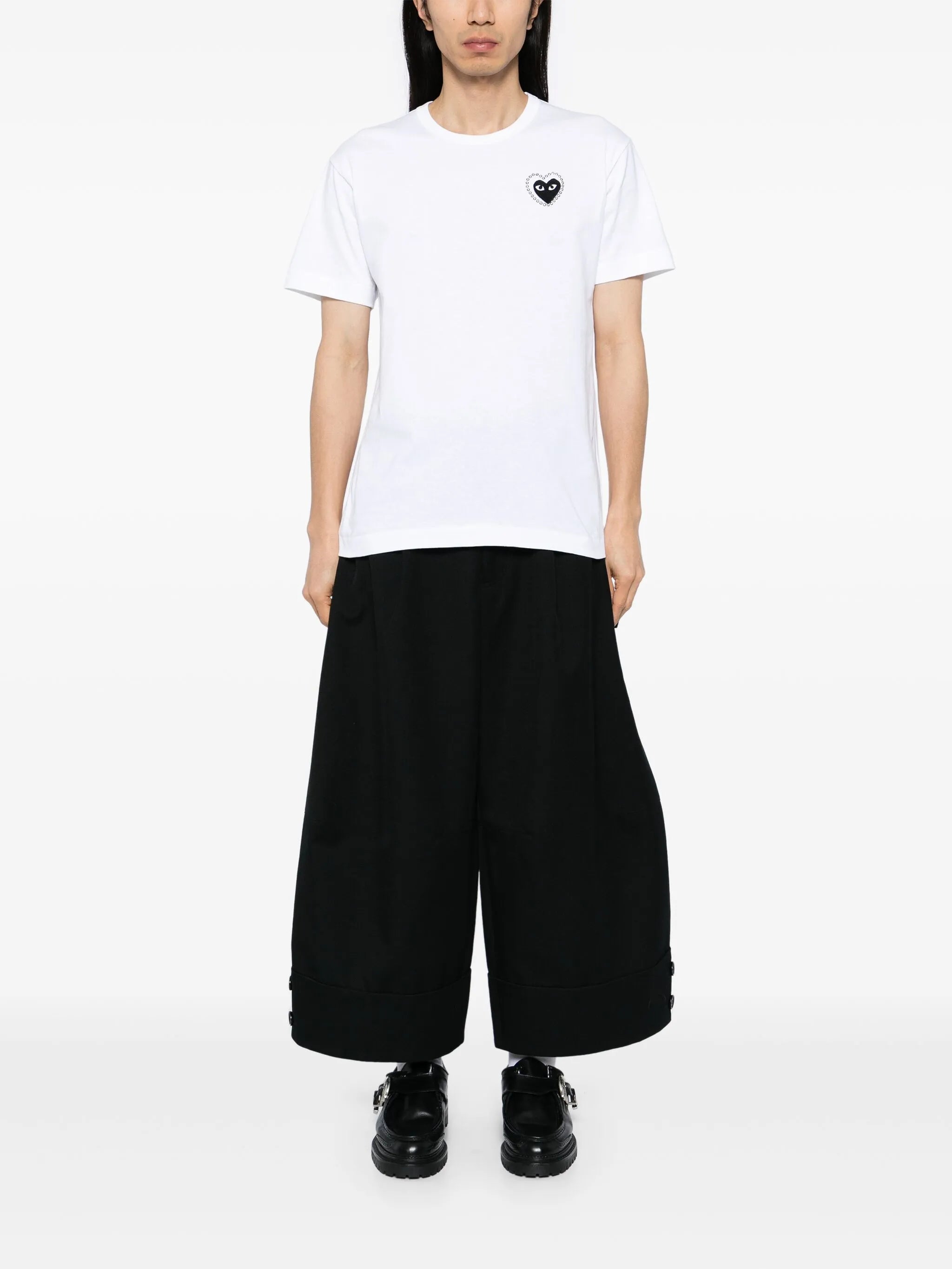 Metalstone Black Heart T-Shirt in White from Comme des Garçons Play