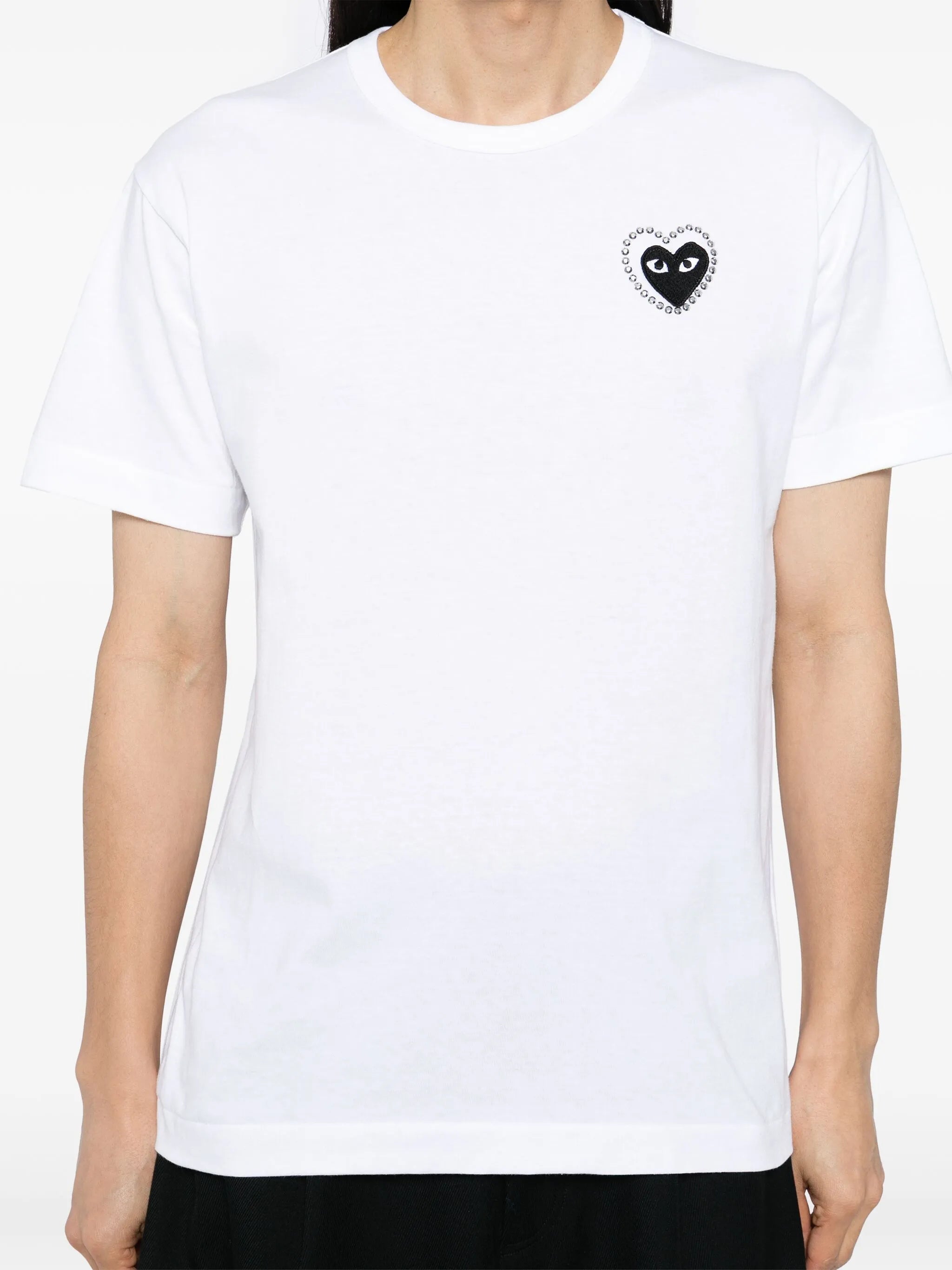 Metalstone Black Heart T-Shirt in White from Comme des Garçons Play