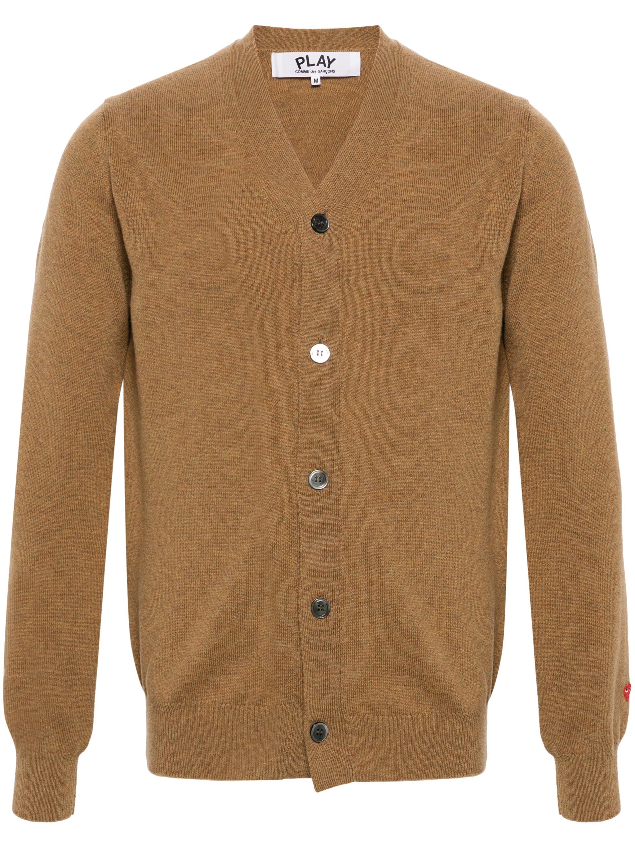 Unisex Knit Cardigan in Camel from Comme des Garçons Play