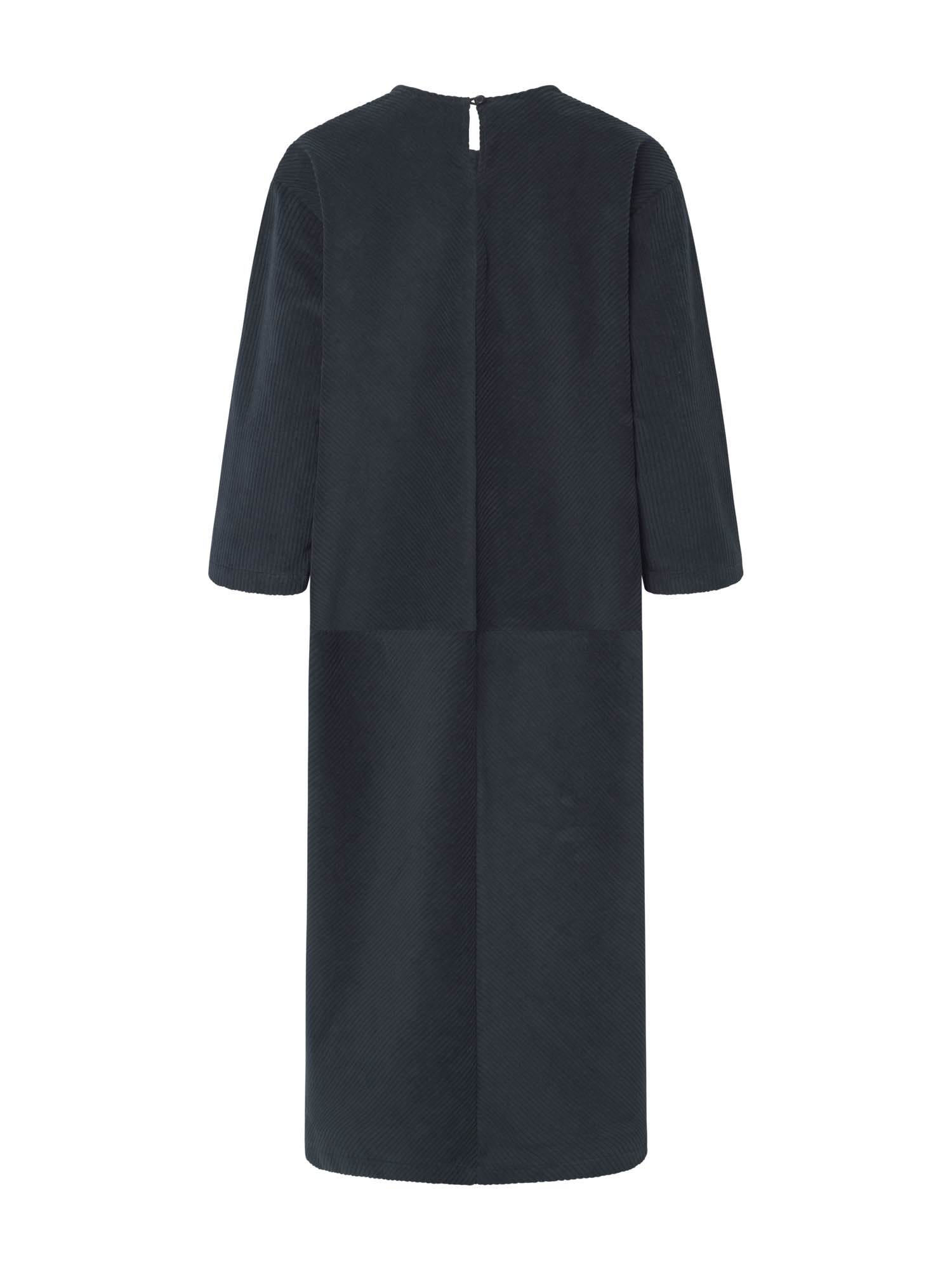 Black Crane - Corduroy Radiant Dress in Grey Navy