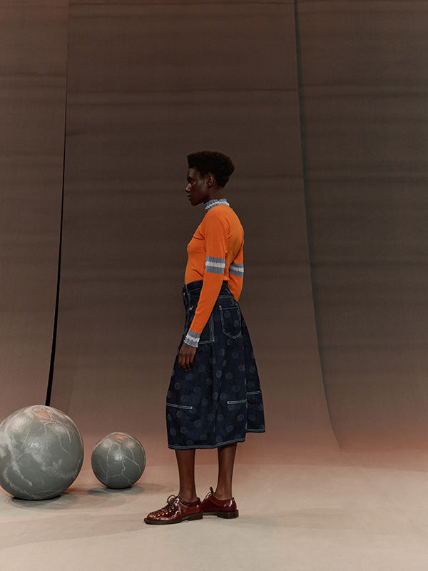 Ajour Turtleneck in Orange Ajour from Henrik Vibskov