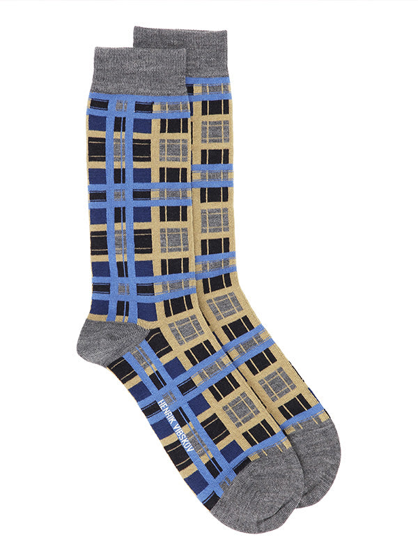 Checks Socks Homme in Checks Lavender from Henrik Vibskov