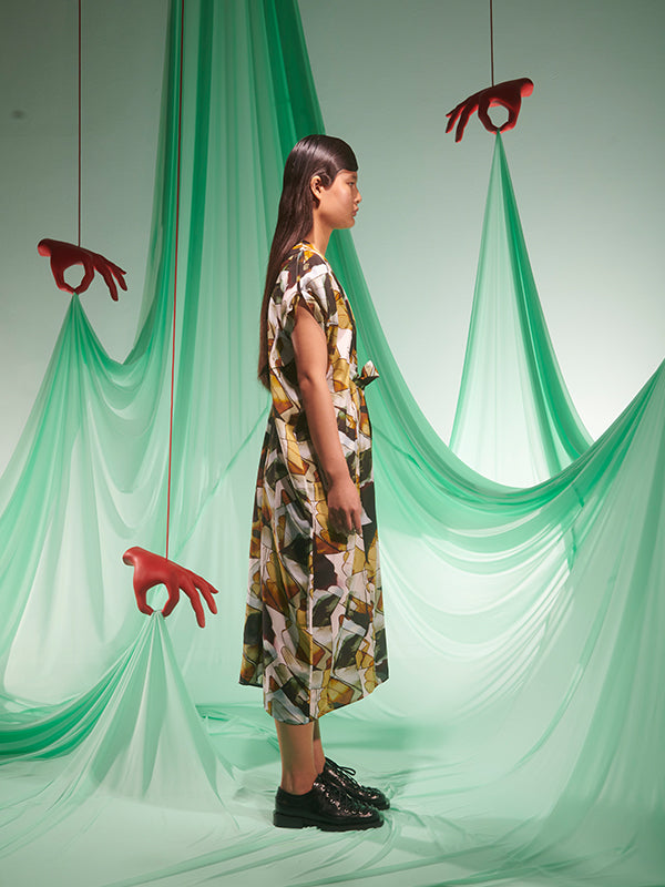 Henrik Vibskov - Cut Silk Kaftan in Beige Analogue Gloves