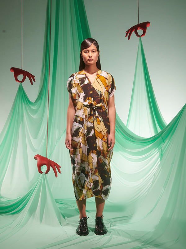 Henrik Vibskov - Cut Silk Kaftan in Beige Analogue Gloves