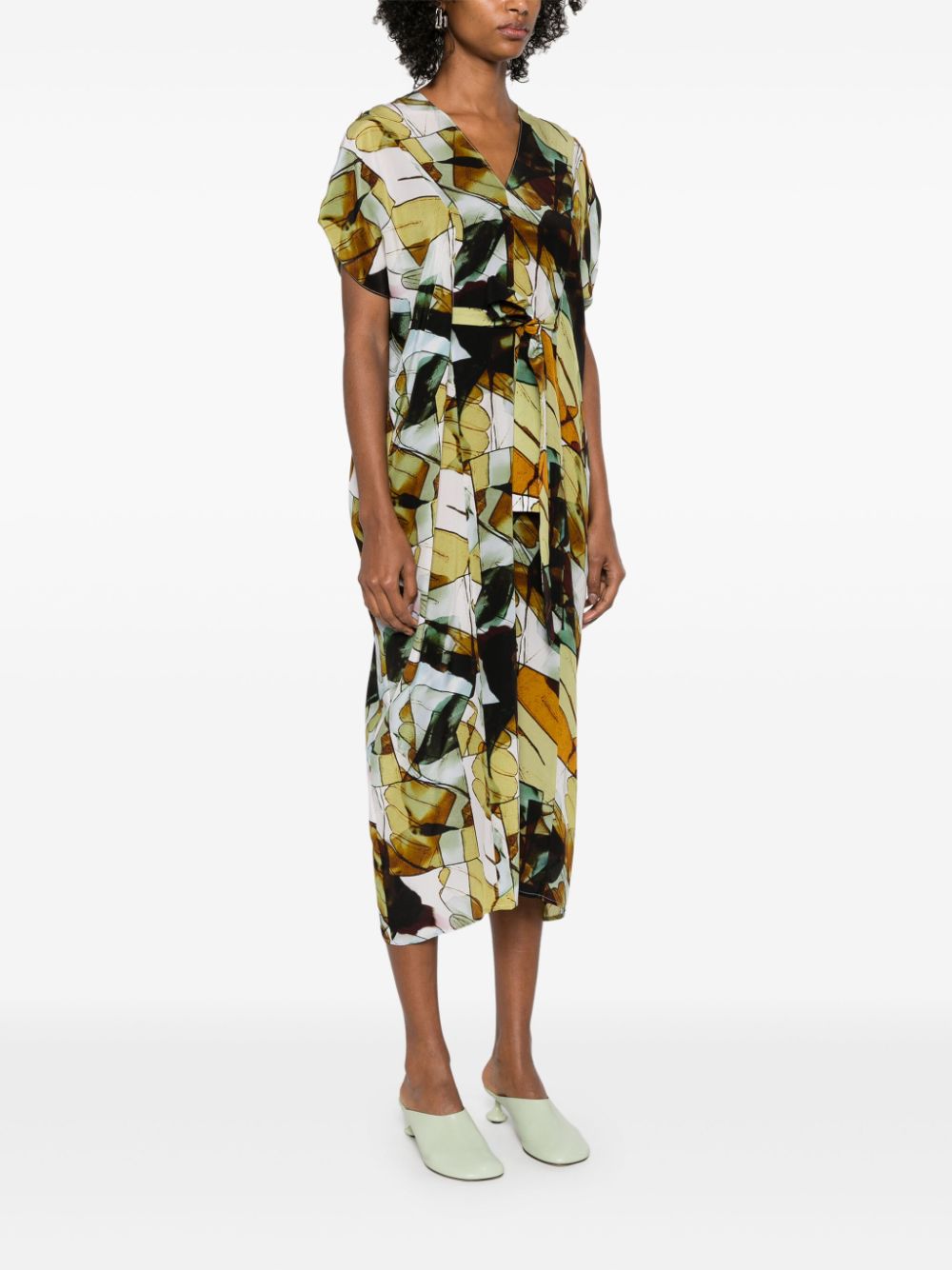 Henrik Vibskov - Cut Silk Kaftan in Beige Analogue Gloves