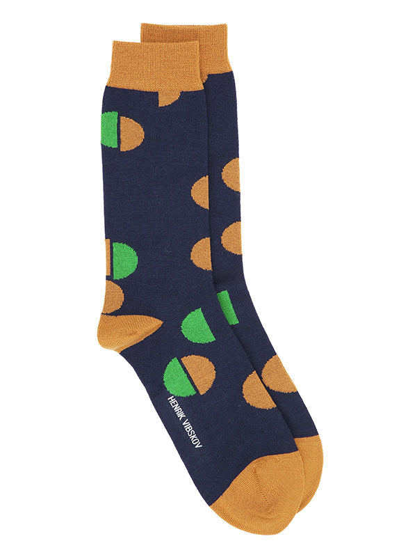 Dot Socks Homme in Dot Navy Biscuit from Henrik Vibskov