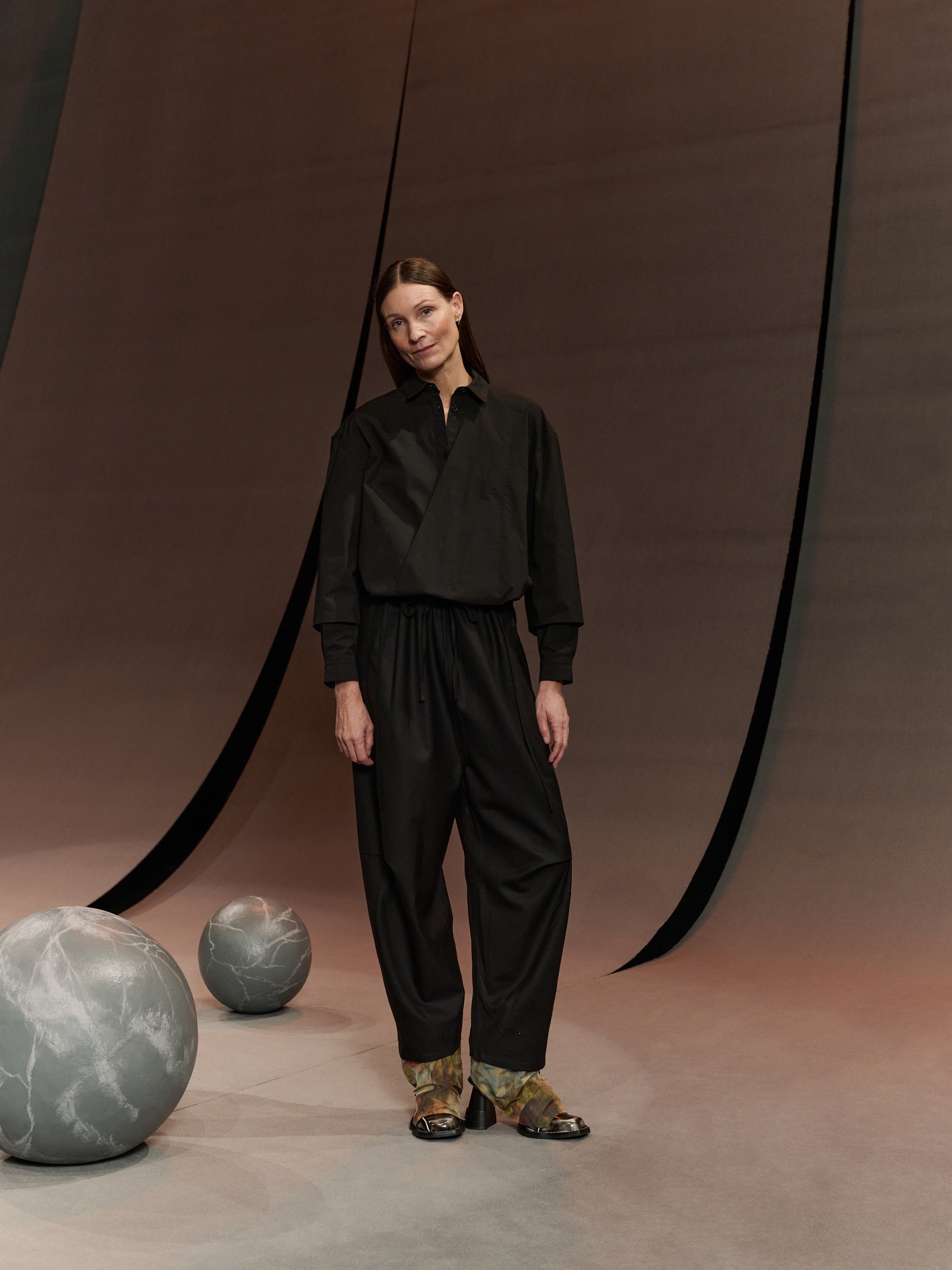 Drawstring Pants in Tropical Black from Henrik Vibskov