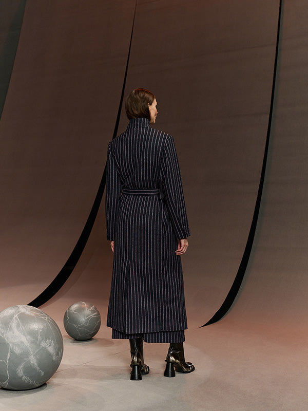 Evening Coat in Pinstripe from Henrik Vibskov