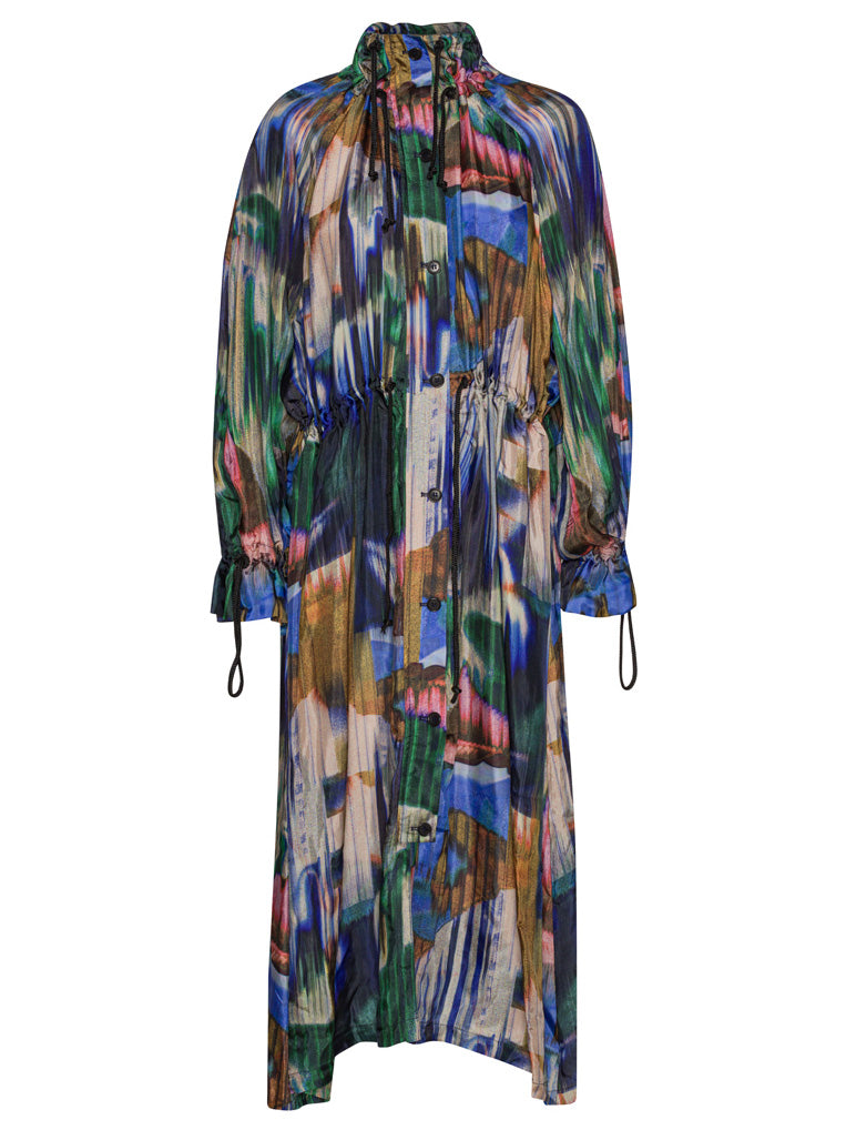 Exhale Parka in Multi Brush Drips from Henrik Vibskov