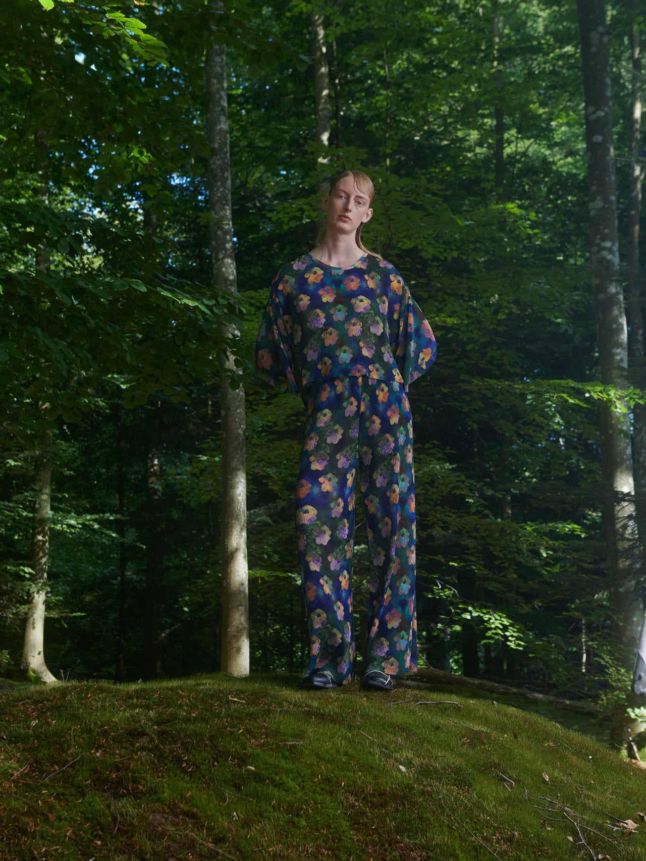 Five Plisse Pants in Blue Water Lily Paper from Henrik Vibskov