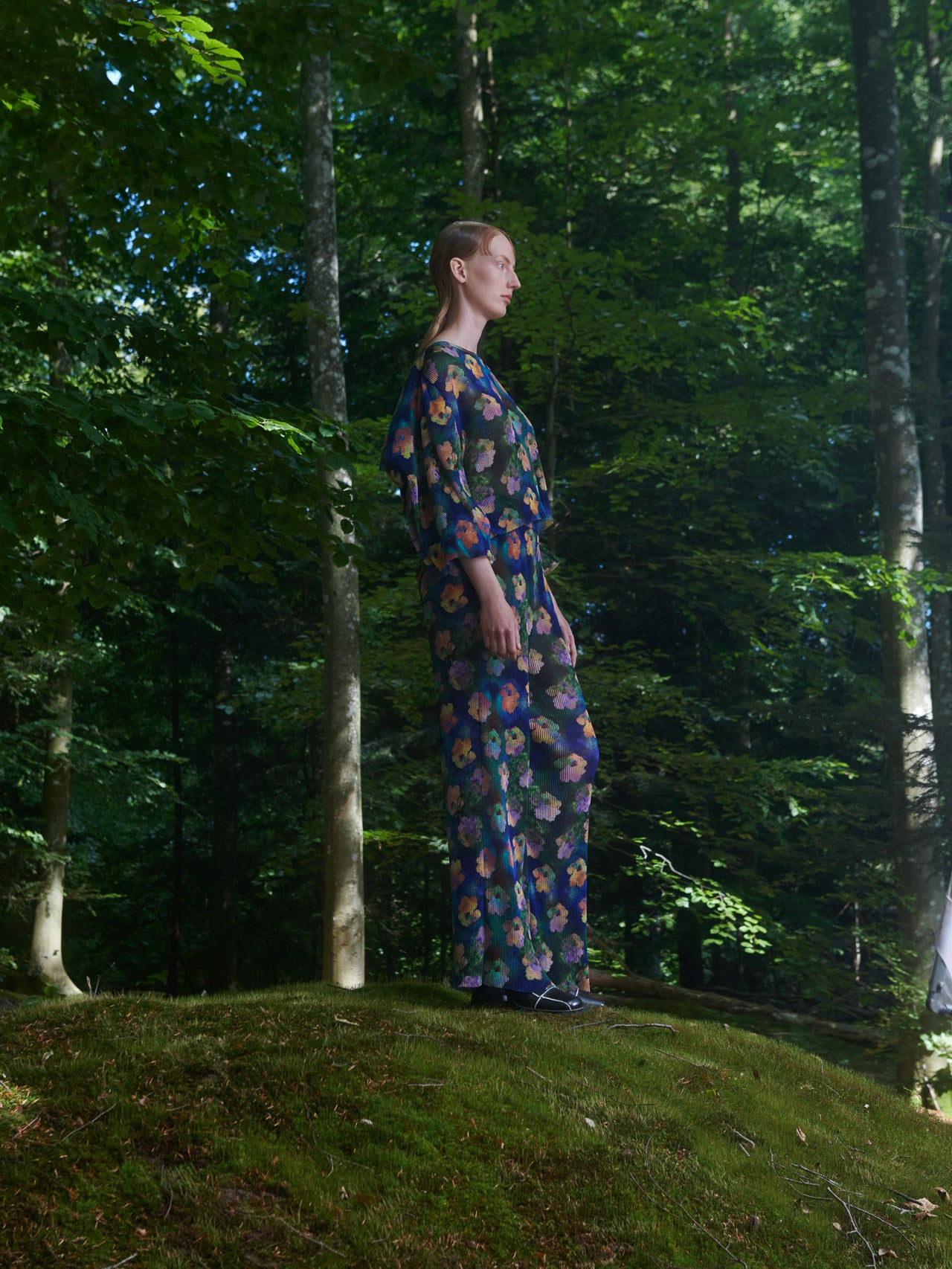 Five Plisse Pants in Blue Water Lily Paper from Henrik Vibskov