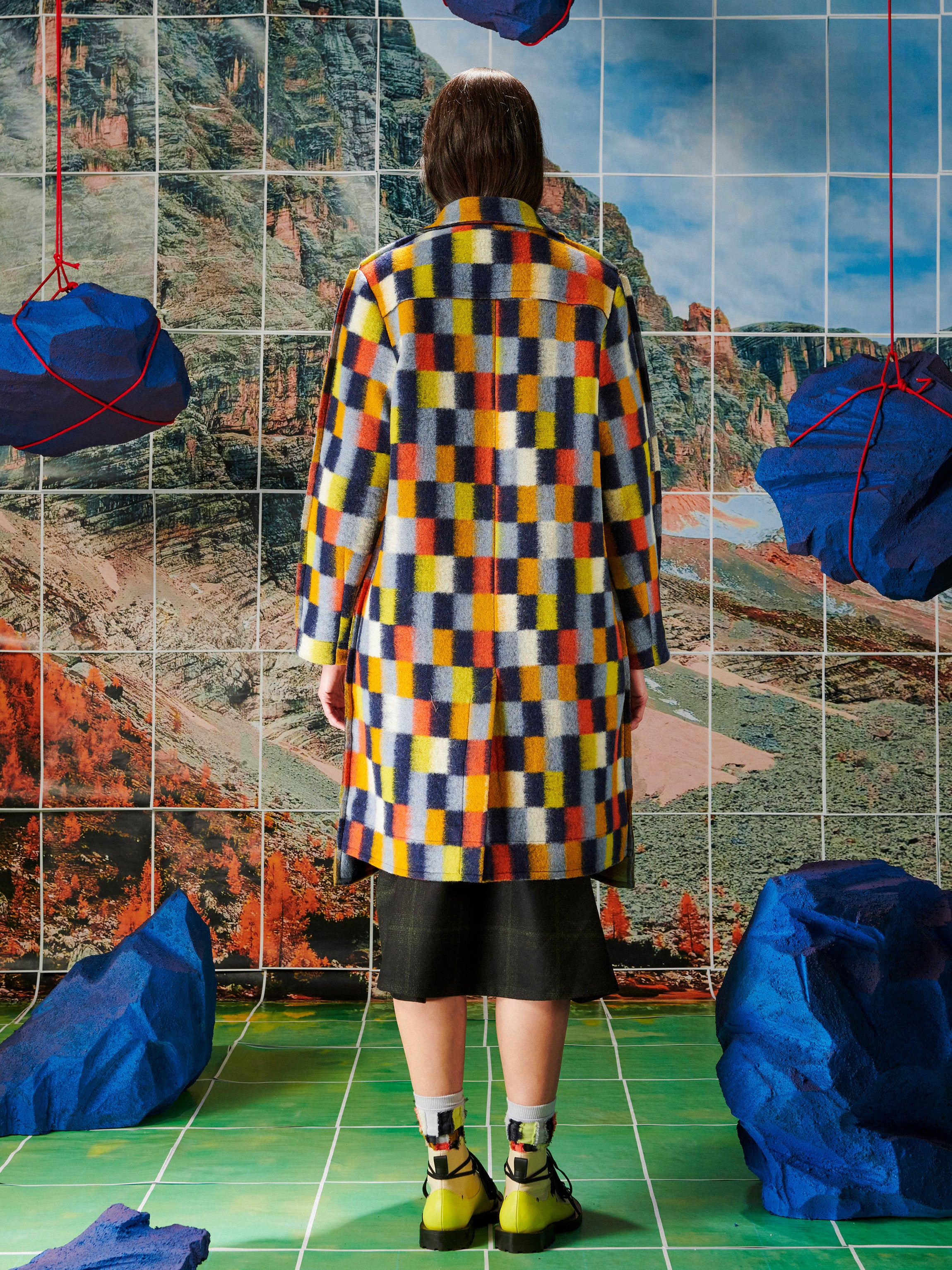 Flat Coat - Brushed Squares-[-Henrik Vibskov-5