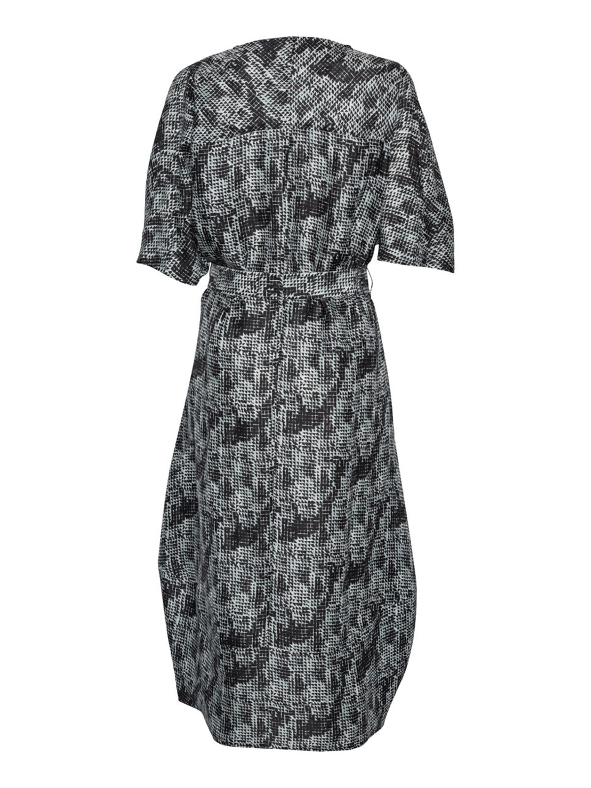 Henrik Vibskov Frown Silk Dress in Jumping Gents print, back flat lay