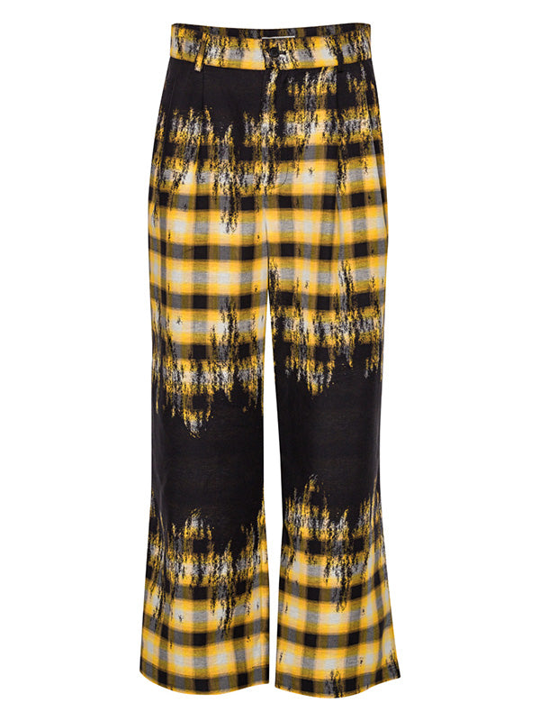 Hands Down Pants in Blurry Black Yellow Check from Henrik Vibskov