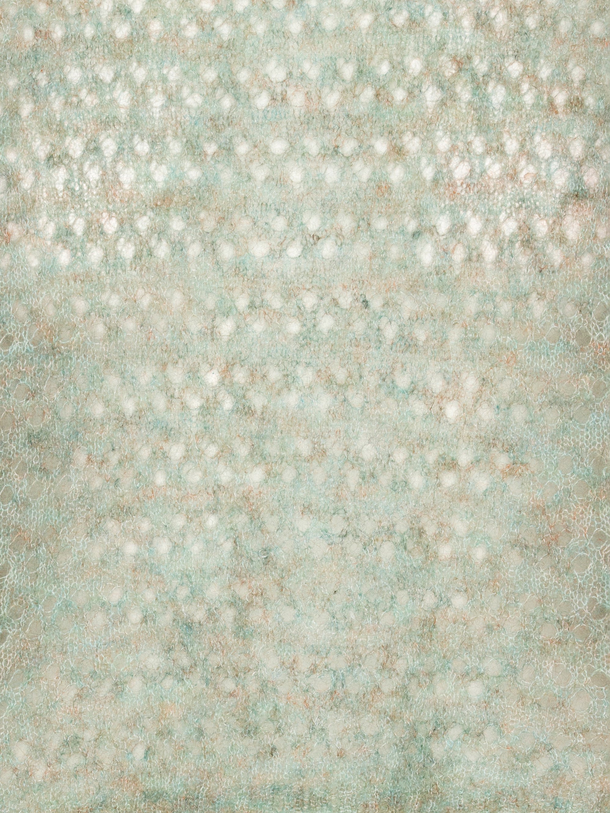 Close-up of collar detail and knit texture on the Hug Knit Tee in Multi Hug mint cropped tee – Henrik Vibskov Spring/Summer 2026 Key Collection