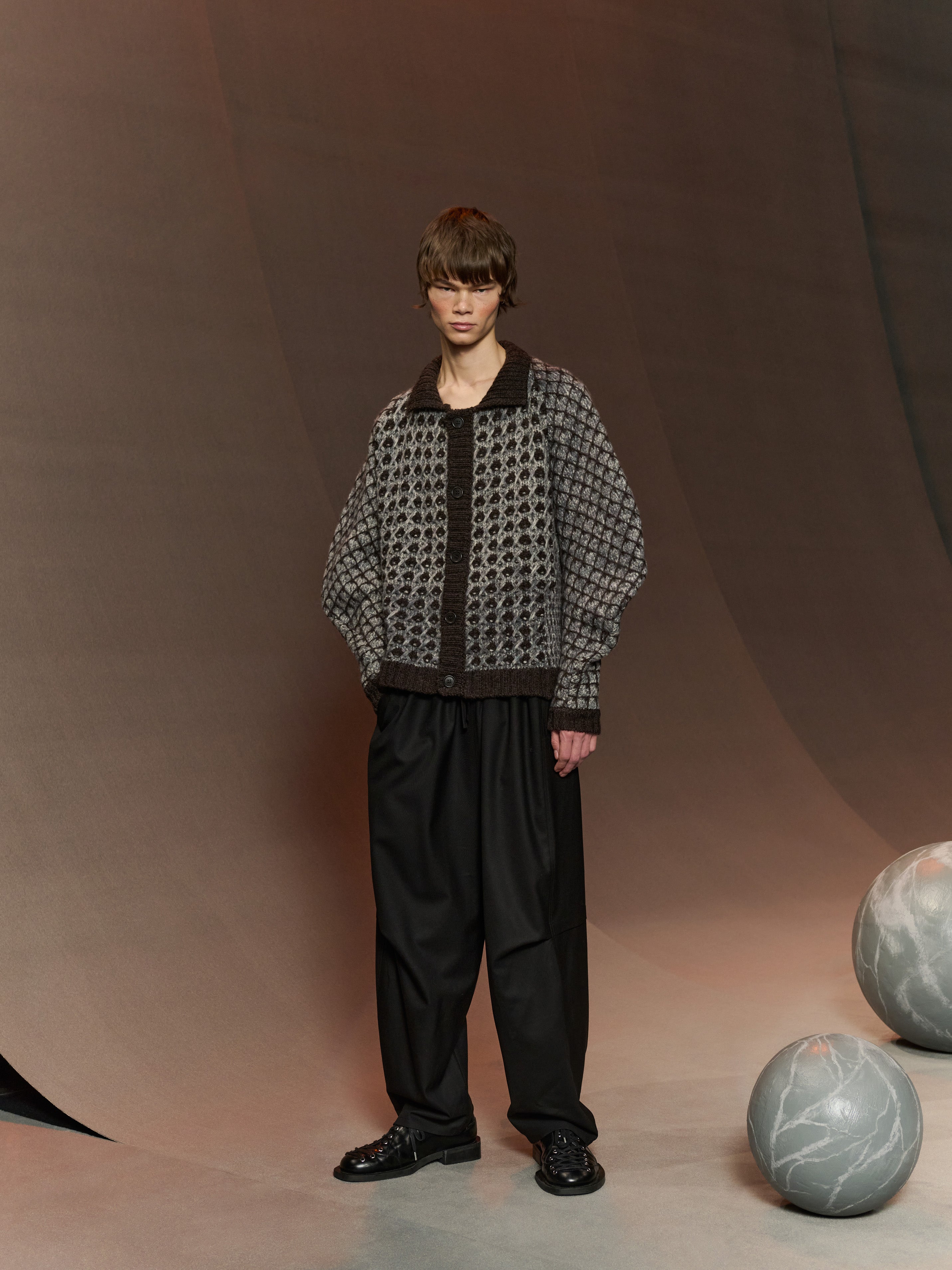Kimchi Cardigan in Brown Party from Henrik Vibskov