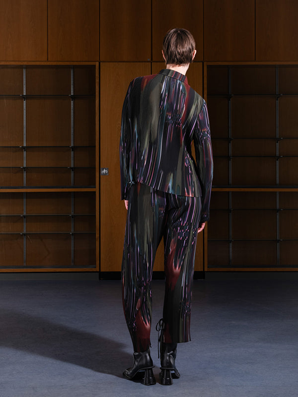 Henrik Vibskov - Knight Plisse Shirt in Dark Tetris Drips