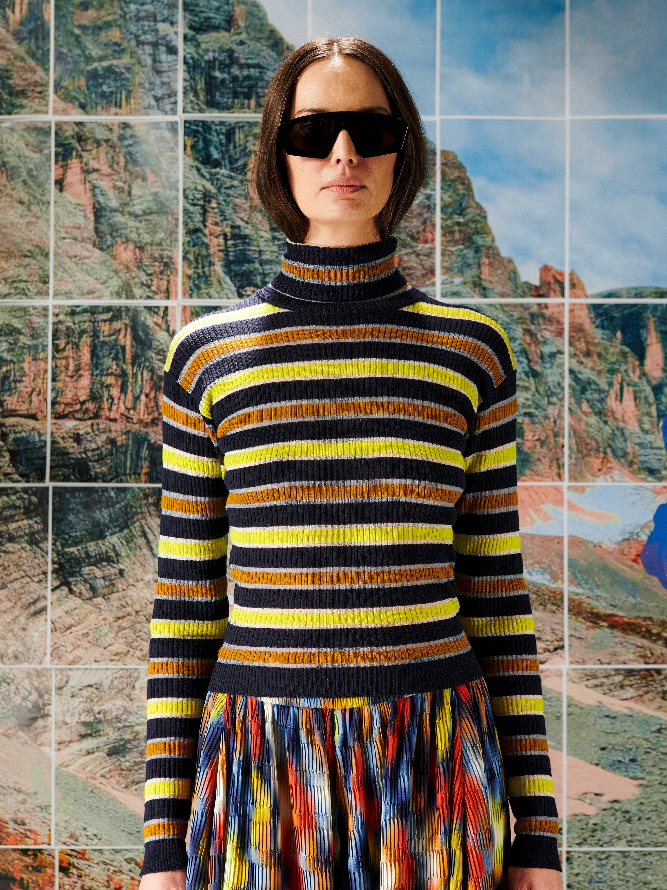 Line Turtleneck - Navy Stripes-[-Henrik Vibskov-4
