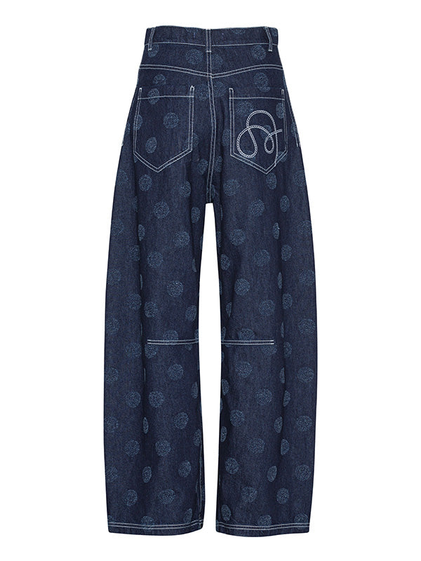 Post Denim Pants in Needle Punch Dots from Henrik Vibskov