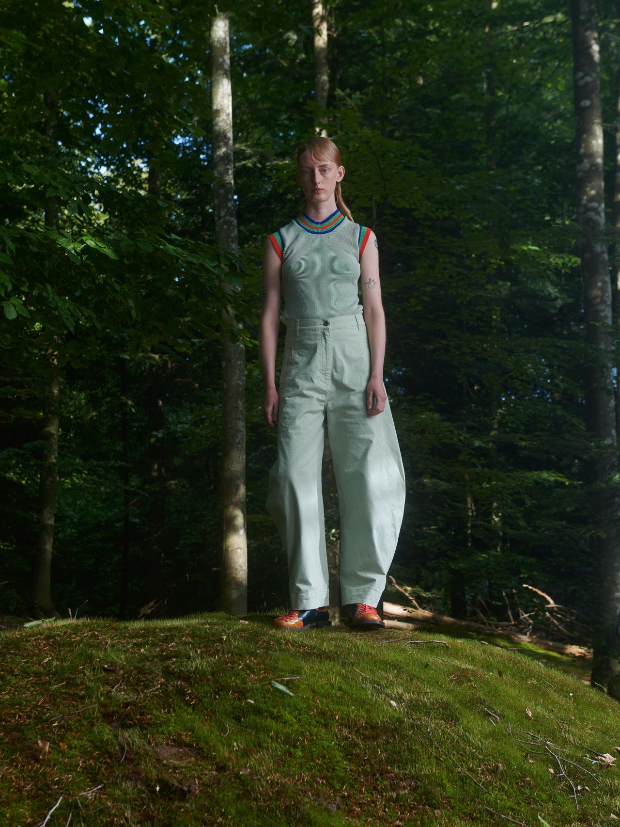 Post Denim Pants in Pale Green from Henrik Vibskov