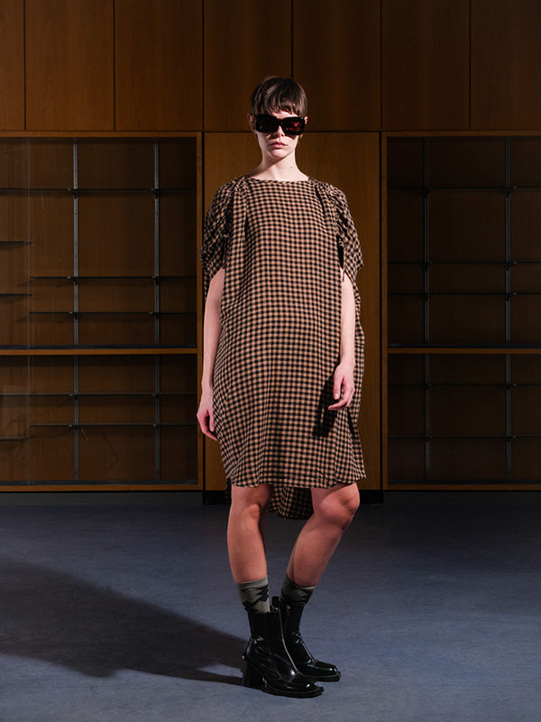 Henrik Vibskov - Renew dress in beige and black checks - 2