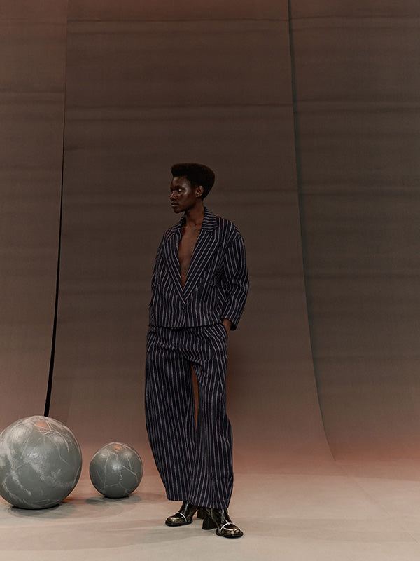 Shady Suiting Pants in Pinstripe from Henrik Vibskov