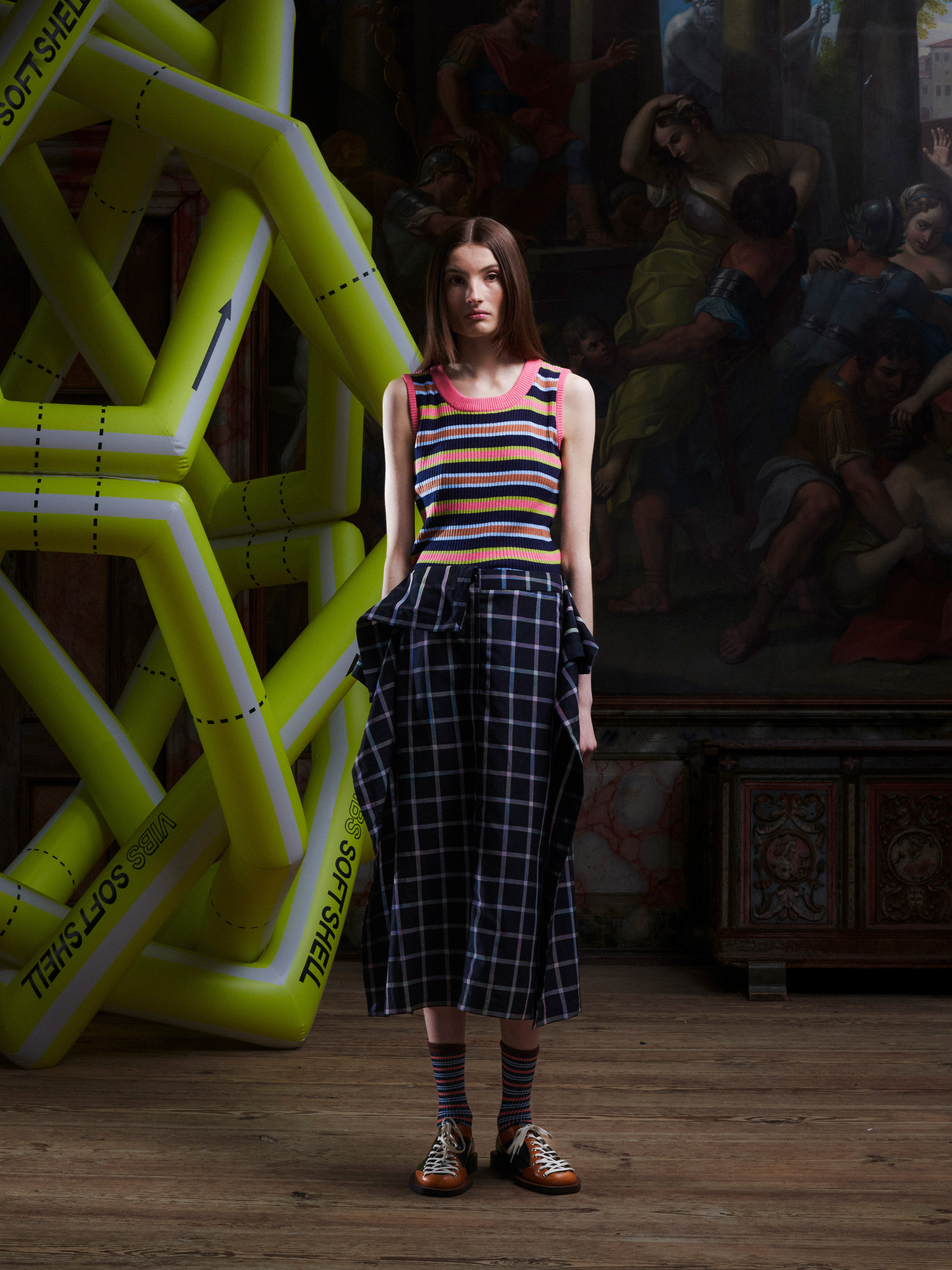 Silk Stripes Singlet - Navy Stripes