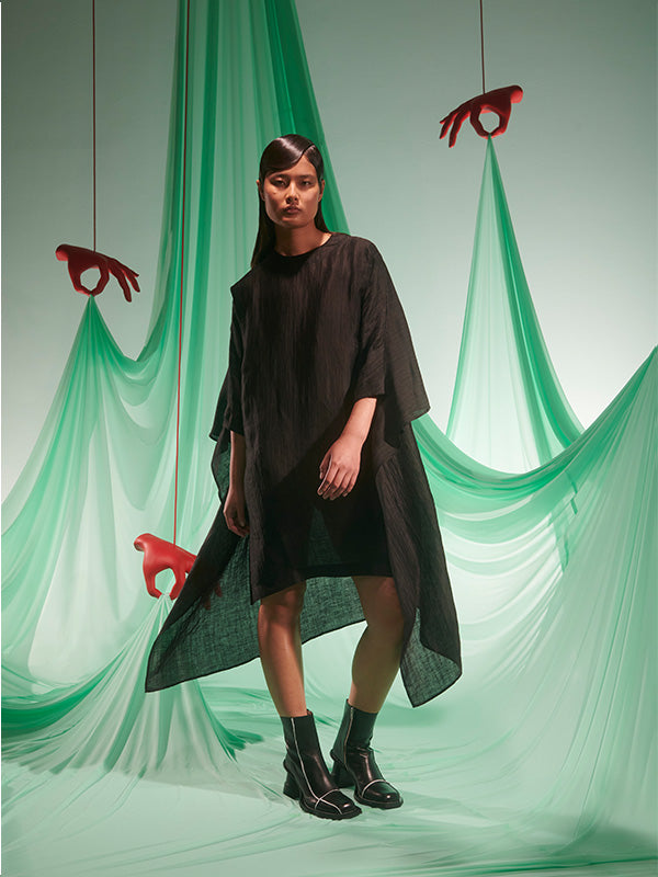 Uncut Silk Dress in Black from Henrik Vibskov