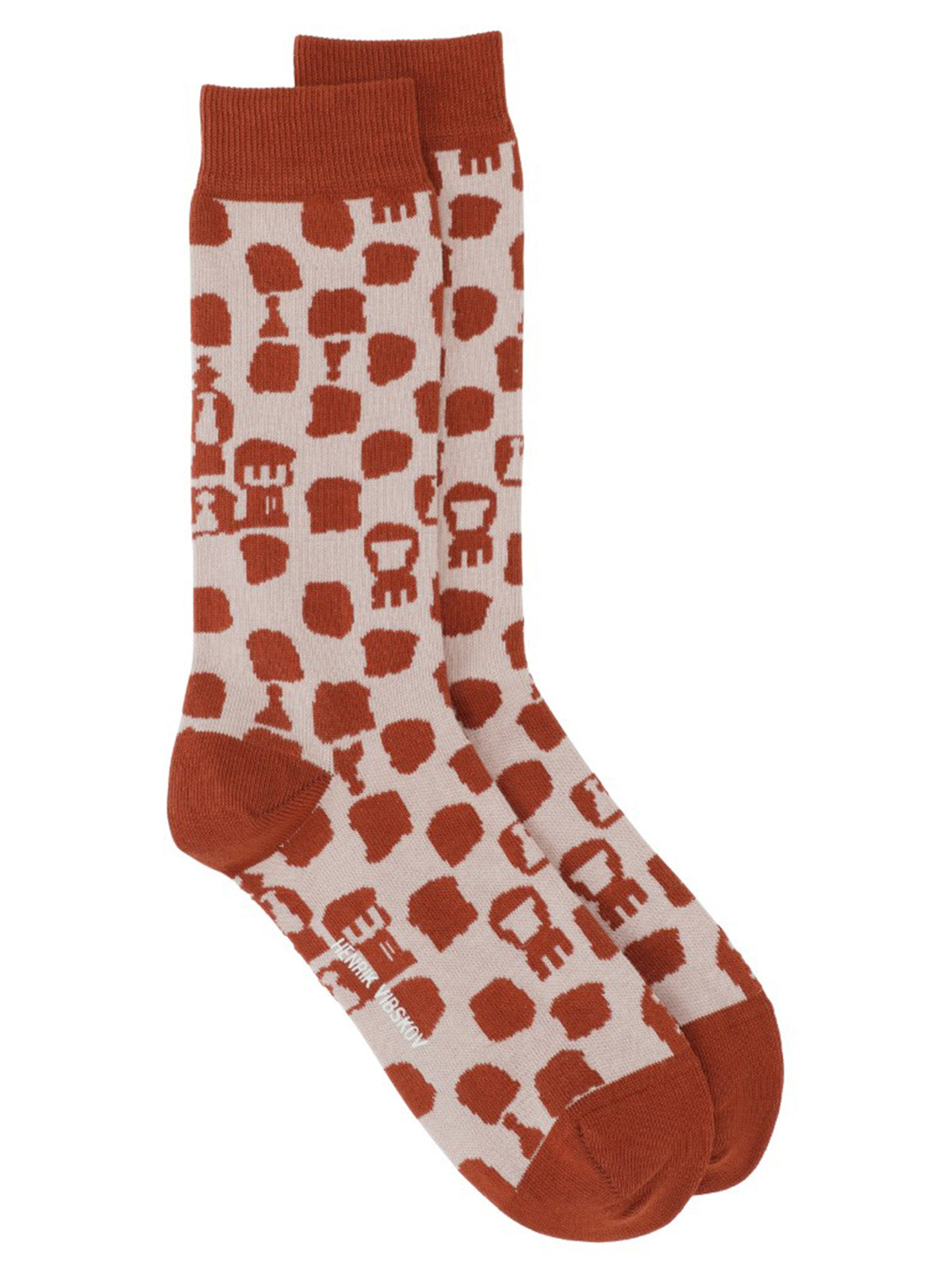 Chess Socks Homme - Rust Beige Gambit-[-Henrik Vibskov-1
