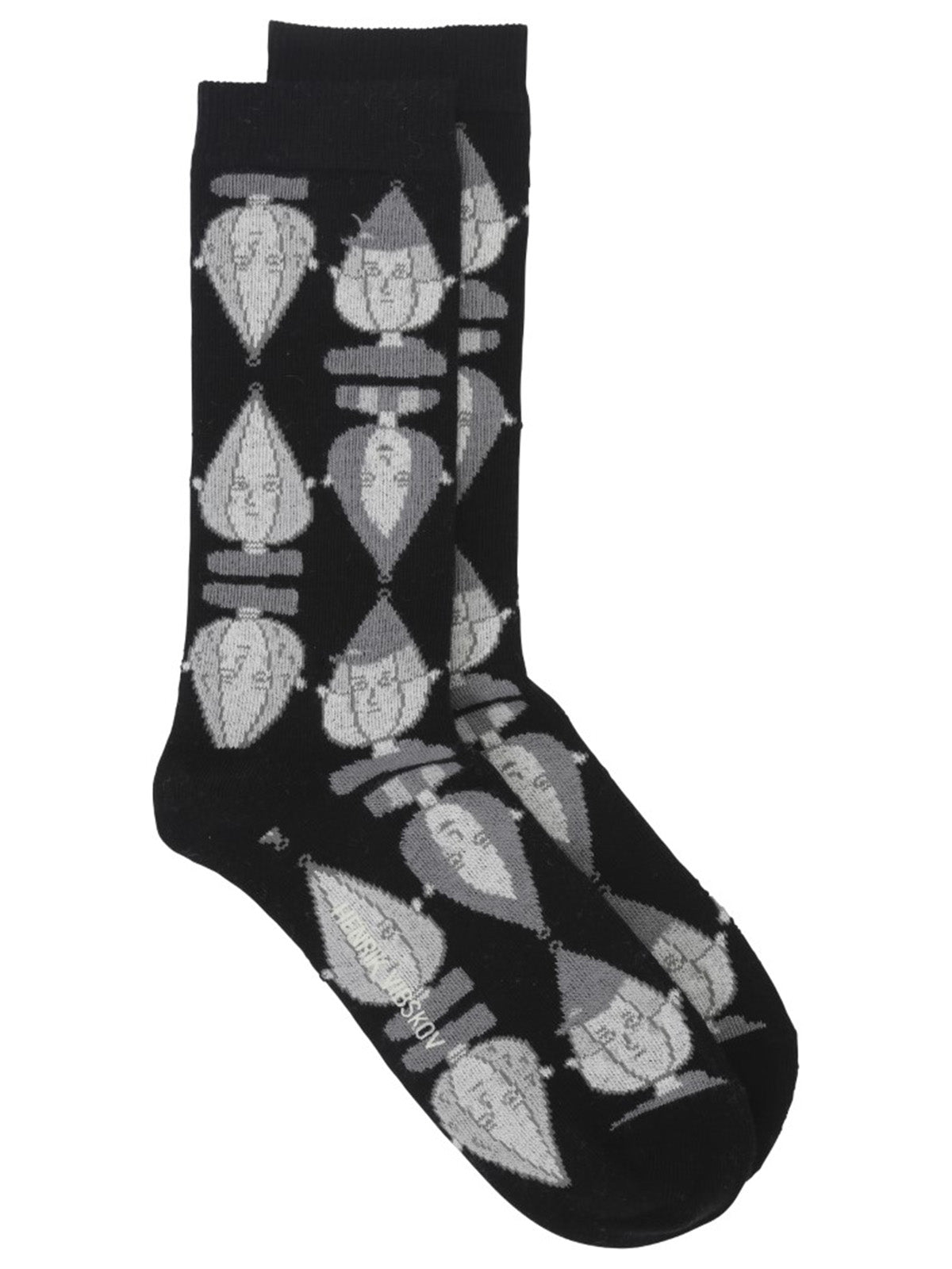 Henrik Vibskov - Onion Head Femme Socks in Black White Head