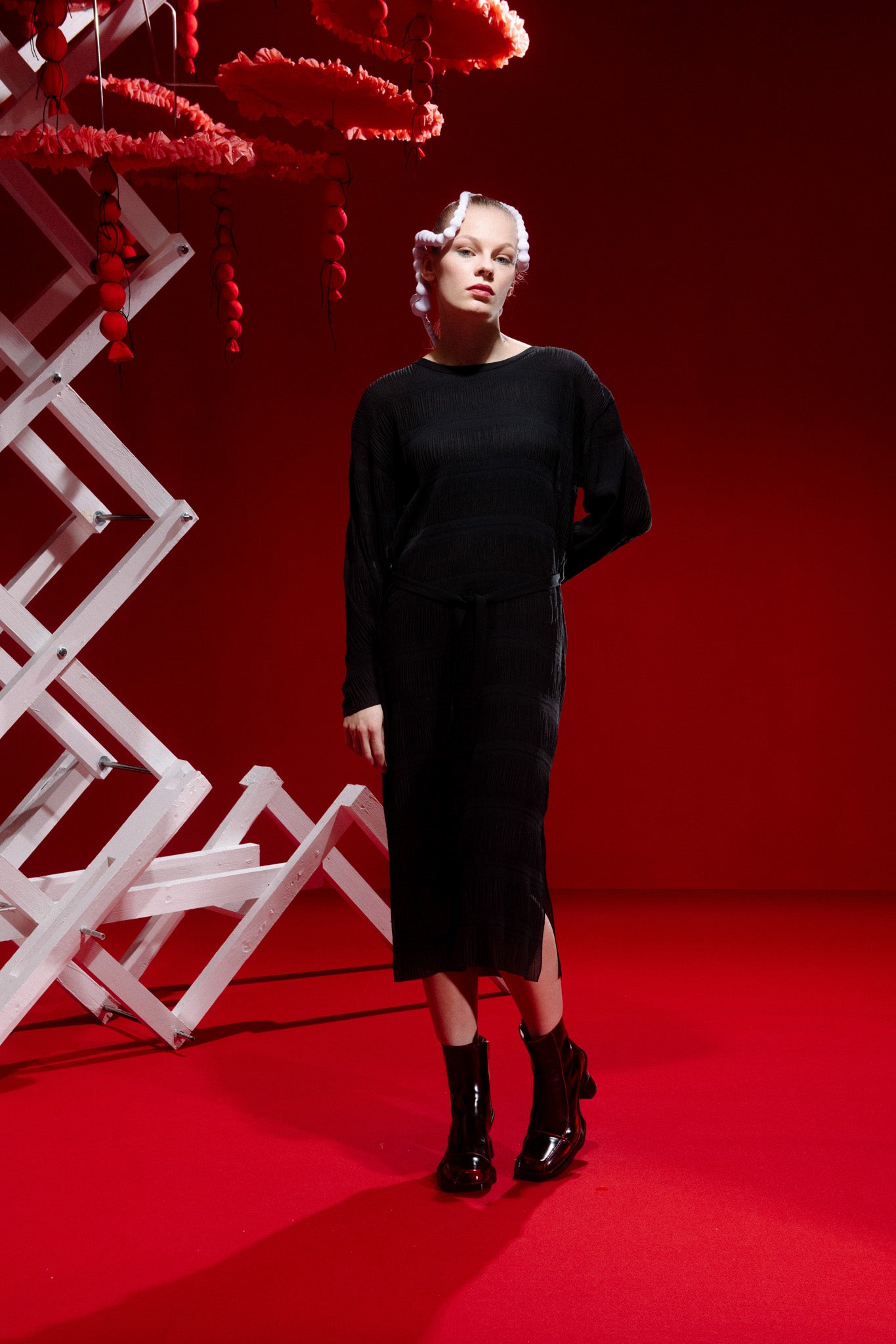 Henrik Vibskov - Grow plissé dress in black