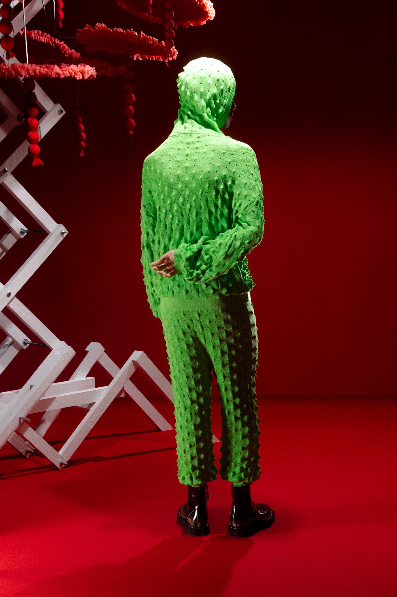 Henrik Vibskov Transparent Spike Kint Pant in Green Spike Henrik Vibskov Transparent Spike Kint Pant in Green Spike 