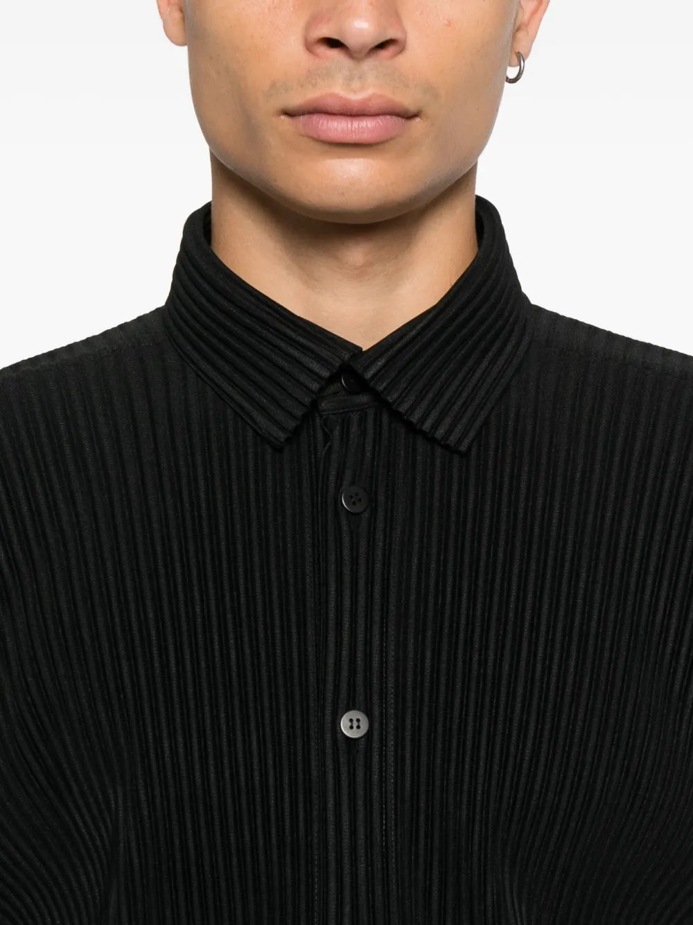 October AW25 Shirt - Black-[-Issey Miyake Homme Plisse-5
