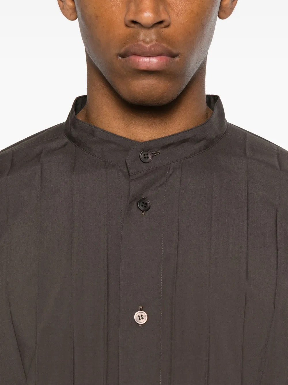 Short-Sleeve Edge Shirt in Charcoal from Homme Plissé Issey Miyake